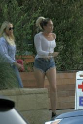Miley Cyrus in Jeans Shorts - Out for Dinner in Soho 8/28/2016