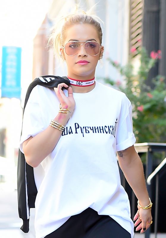 Rita Ora in Gosha Rubchinskiy - Leaving Her Hotel in NYC 8/22/2016 