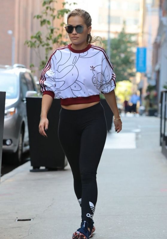 Rita Ora Wears H0er Workout Gear in Lout in New York 8/18/2016