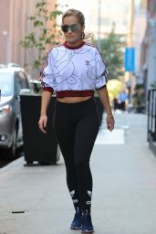 Rita Ora Wears H0er Workout Gear in Lout in New York 8/18/2016