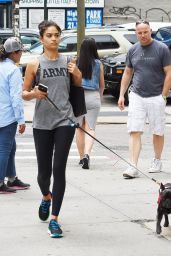 Shanina Shaik - Walking Her Dog in New York City 8/18/2016 
