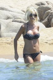 Victoria Silvstedt Bikini Candids - Beach in Sardinia 8/8/2016 