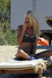 Victoria Silvstedt Bikini Candids - Beach in Sardinia 8/8/2016 