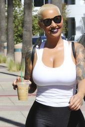 Amber Rose in Tights - Arriving at the Dance Studio for her 