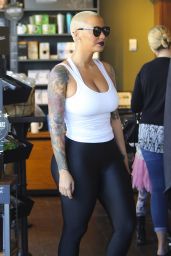 Amber Rose in Tights - Arriving at the Dance Studio for her 