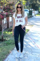 Ashley Tisdale - Walking Her Dog in Los Angeles 9/8/2016 