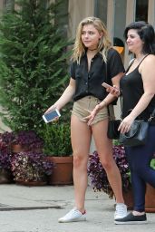 Chloe Moretz Leggy in Shorts - Leaving a Restaurant in the West Village - NYC 9/18/2016
