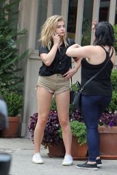 Chloe Moretz Leggy in Shorts - Leaving a Restaurant in the West Village - NYC 9/18/2016