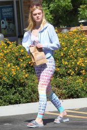 Elle Fanning in Tights - Outside a Pharmacy in Los Angeles 9/9/2016