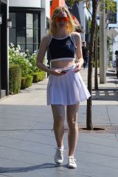 Elle Fanning Wearing a Tennis Outfit - Beverly Hills 9/30/ 2016 