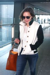 Emilia Clarke Travel Outfit - Heathrow Airport in London 09/12/2016 
