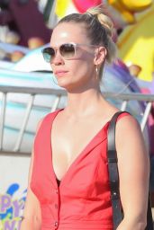 January Jones in Red Dress at the Malibu Fair 9/4/2016