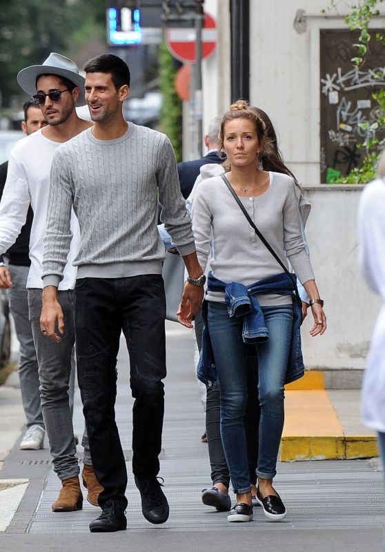 Jelena Djokovic With husband Novak Djokovic in Milan, Italy 9/21/2016