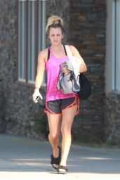 Kaley Cuoco in Shorts - Leaving Yoga Class in Studio City 9/15/2016