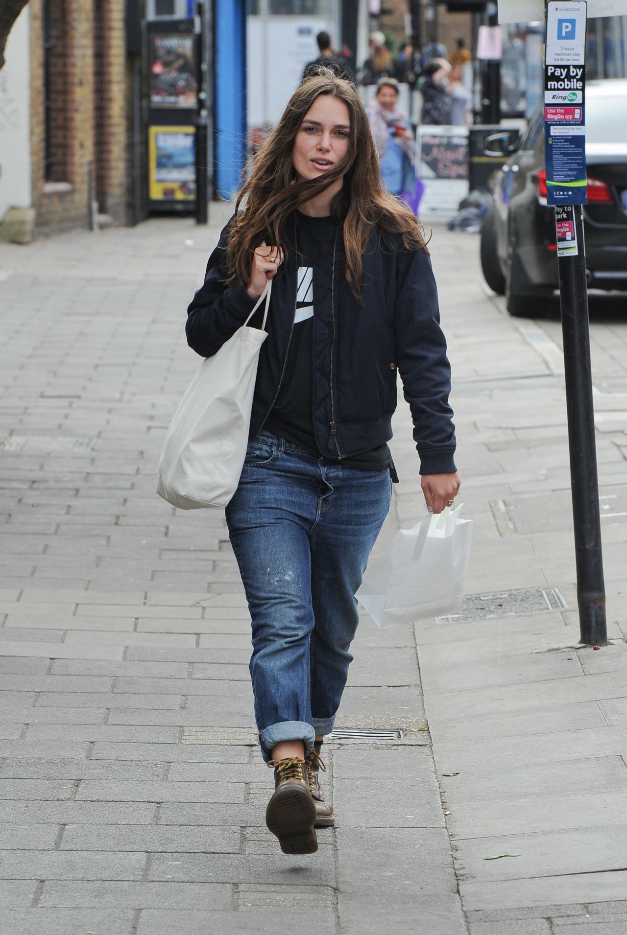 Keira Knightley Street Style - Out for Lunch in London 9/28/2016