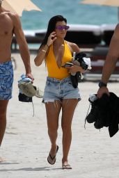 Kourtney Kardashian in Jeans Shorts in Miami Beach 9/14/2016 
