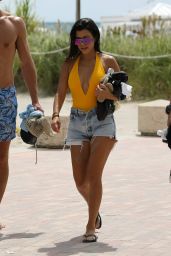 Kourtney Kardashian in Jeans Shorts in Miami Beach 9/14/2016 