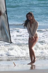 Lea Michele in Swimsuit - Doing a Photoshoot on a Beach in Malibu 9/1/2016 