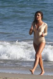 Lea Michele in Swimsuit - Doing a Photoshoot on a Beach in Malibu 9/1/2016 