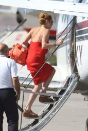 Lindsay Lohan Entering a Private Plane in Mykonos, Greece, August 2016