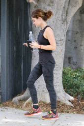 Lucy Hale in Tights - Arriving at a Gym in Los Angeles 9/27/ 2016 