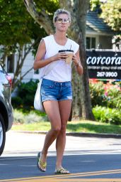 Nicky Hilton in Jeans Shorts - Grabs Coffee in the Hamptons 9/4/2016 