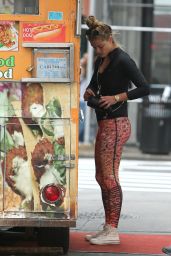 Nina Agdal Street Style - Out in NYC 09/28/2016