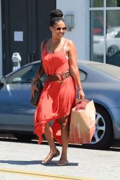 Sanaa Lathan Style - Shops in Beverly Hills 8/31/2016