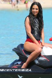 Tulisa Contostavlos in Red Swimsuit - Music Video Shoot in Ibiza, September 2016