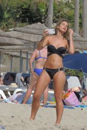 Vogue Williams in Black Bikini on Nissi Beach in Ayia Napa, Cyprus 9/13/2016