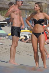 Vogue Williams in Black Bikini on Nissi Beach in Ayia Napa, Cyprus 9/13/2016