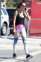 Alessandra Ambrosio in Spandex - Goes to Kreation Organic Juicery in Brentwood, October 2016