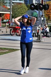 Bailee Madison - Toronto Blue Jays vs Cleveland Indians playoff Game 5 in Toronto
