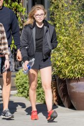 Chloe Grace Moretz Leggy in Shorts - Out For Breakfast in Los Angeles 10/18/ 2016