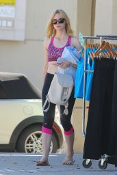 Elle Fanning in Leggings - Outside of a Gym in Los Angeles 10/1/2016 