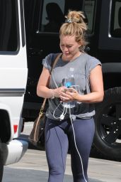 Hilary Duff in Leggings - Leaving the Gym in Los Angeles 10/8/2016