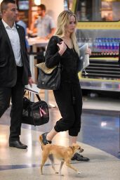 Jennifer Lawrence at the Airport With Her Dog in New York 10/29/ 2016 
