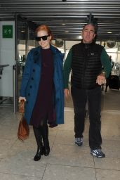 Jessica Chastain at Heathrow Airport in London, UK 10/25/ 2016