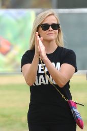 Reese Witherspoon in Leggings at Exposition Park In Los Angeles 10/17/ 2016