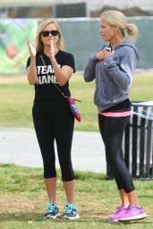Reese Witherspoon in Leggings at Exposition Park In Los Angeles 10/17/ 2016