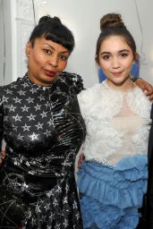 Rowan Blanchard in Lace Ruffles and Torn Jeans - 