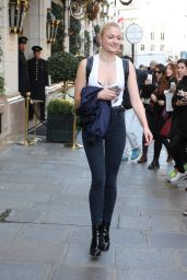 Sophie Turner Urban Outfit - Leaving Hotel in Paris 10/5/2016