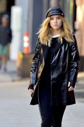 Suki Waterhouse in a Funky Hat - Out in New York 10/6/2016