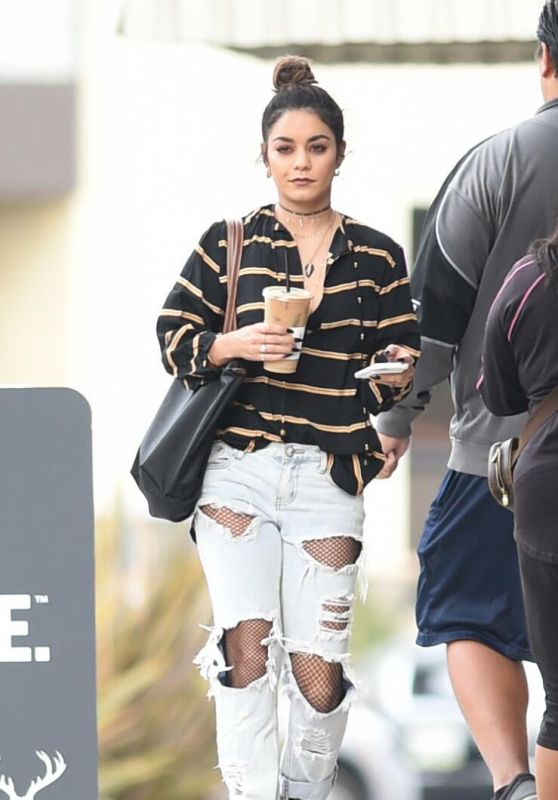 Vanessa Hudgens in Ripped Jeans - Getting Coffee in Los Angeles - 10/26/2016 