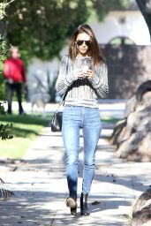 Alessandra Ambrosio in Sheer Sweater And Skinny Jeans - Brentwood 11/23/ 2016