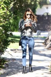 Alessandra Ambrosio in Sheer Sweater And Skinny Jeans - Brentwood 11/23/ 2016