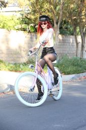 Bella Thorne Bike Riding in Los Angeles 11/21/ 2016 