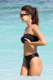 Emily Ratajkowski Hot in Black Bikini - Beach In Cancun, Mexico 11/22/ 2016