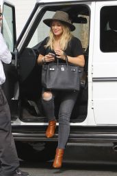 Hilary Duff in Ripped Jeans - at Joan