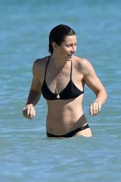 Jessica Biel in Bikini at a Caribbean Beach 11/09/2016